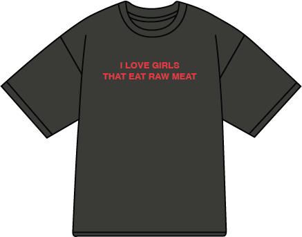 'Raw Meat' Slogan Tee Black