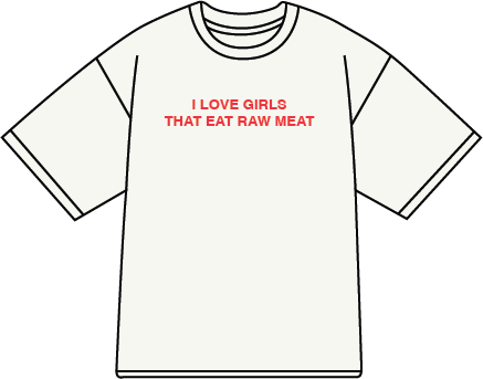 'Raw Meat' Slogan Tee White